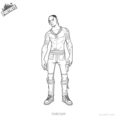 Free printable Travis Scott 02 Coloring Page - Free PDF Printable Fortnite Coloring Sheets coloring page